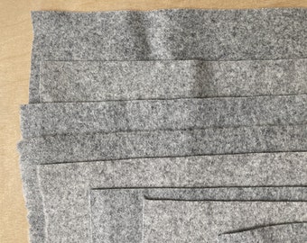 Pendleton Wool Fabric / Remnant / #230 - Medium Light Gray Eco-Wise / 10 pieces / Free shipping in US