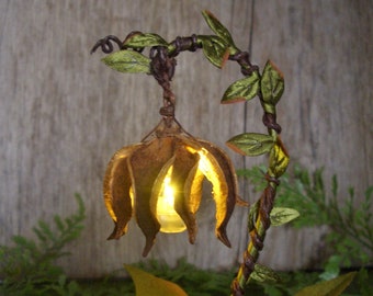 handmade lighted fairy lantern for miniature faerie garden display