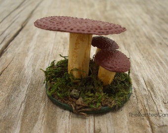 Fairy garden mushrooms, handmade, hand crafted fairy decor, miniatures display