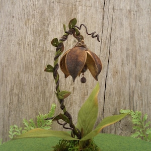 Handmade fairy lantern, dried flower lantern, no light faux miniature lantern, garden landscape figure