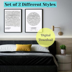 London Map Print, London City Map, United Kingdom Map Poster, Printable Wall Art, Minimalist Map, Digital Download, Travel Gift, Digital Art