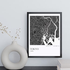 Tokyo Map Poster, Tokyo City Map, Tokyo Map Print, Japan, Printable Wall Art, Minimalist Map, Instant Download, Travel Gift, Digital Art