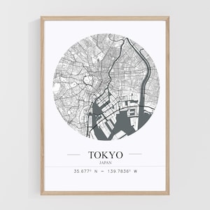 Tokyo Map Poster, Tokyo City Map, Tokyo Map Print, Japan, Printable Wall Art, Minimalist Map, Instant Download, Travel Gift, Digital Art