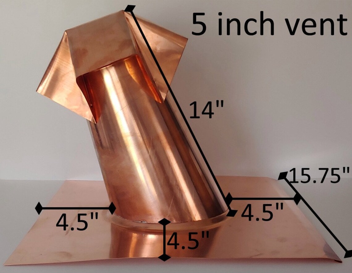 Copper Roof Jack Vent Stack 2 Sizes Variable Pitch 3 to 12 on 12 Etsy