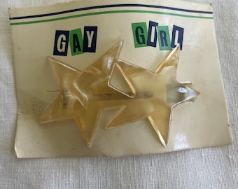 Plastic clear Pearl star Hairclip