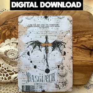 Digital Download Fourth Wing Dragon Fantasy Kindle E-reader Clear Case Insert Art Paperwhite 11th gen and 2022 Basic