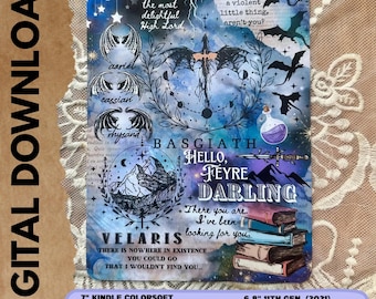 ACOTAR x Fourth Wing Kindle Insert: Fantasy Bookish Design Paperwhite / Basic (Digital Download)