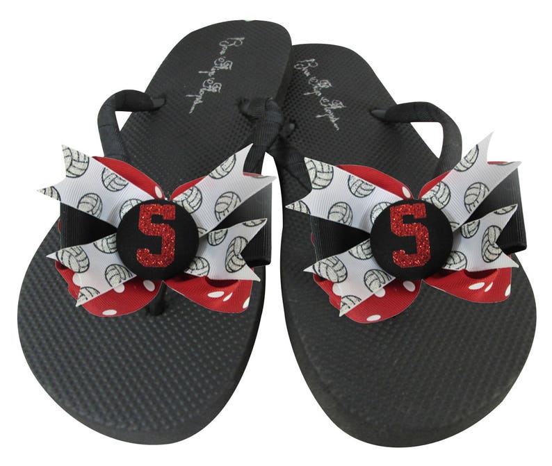 glitter bow flip flops