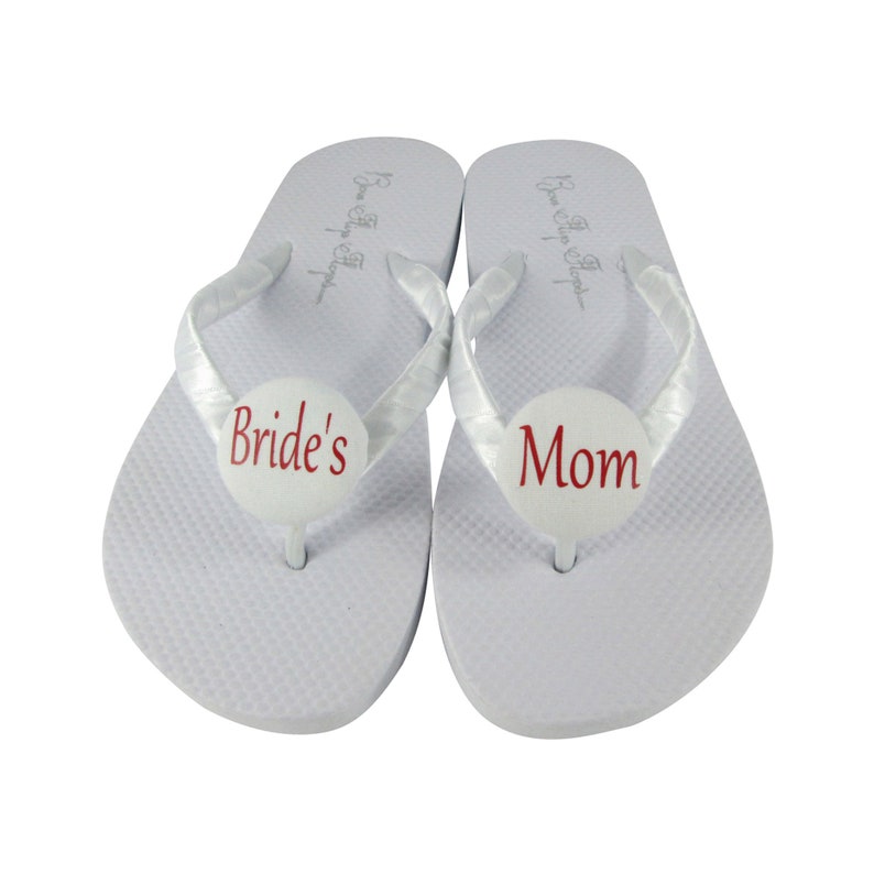 You Pick Colors Groom or Bride Mom Button Ribbon Flip Flops Gray Navy White or Black