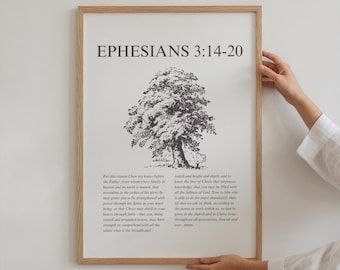 Ephesians 3:14-20 // Rooted and Grounded in Love // Christian Wall Art // Digital Download