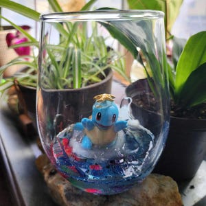 Squirtle Diorama Wine Glass