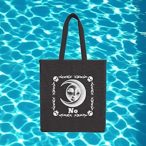 Ouija Board Tote Bag, Spirit Board Canvas Tote, Occult Witchy Market Bag, Halloween Shoulder Bag, Gothic Reusable Grocery Tote, Paranormal