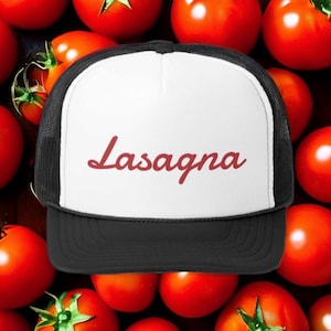 Lasagna Cap, Pasta, Italian food, gift for foodie, gift for cook, Italy, foodie cap, food truck, fun food gift, best friend gift, pasta