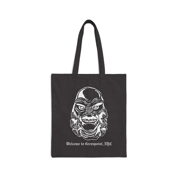 Creature from Newtown Creek, Black Lagoon, Horror Movie, Greenpoint, NYC, Brooklyn, New York City, Record Bag, Shopping Bag, Recycle bag