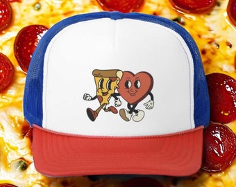 Pizza Heart Cap, Valentine cap, baseball cap, Pizza Love,  Fun Cap, Gift for best friend, cheese, Pizza love,