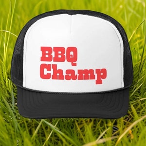 Gorra de camionero Bbq Champ: gorra Grill Master, gorra BBQ Lover, gorra de camionero Cookout, gorra Foodie, accesorio de barbacoa de verano