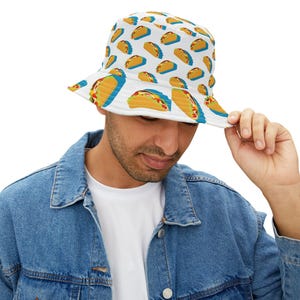 Taco Bucket Hat, Taco Lover Hat, Mexican Food Cap, Fun Foodie Gift, Novelty Headwear