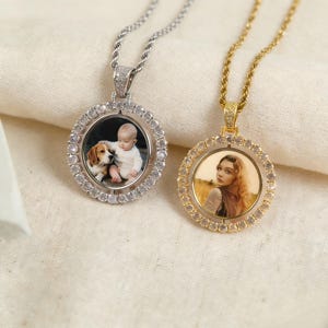 Collar con foto personalizado, collar giratorio con foto personalizada, colgante con foto familiar, regalo del Día de San Valentín, joyería conmemorativa, regalo de cumpleaños