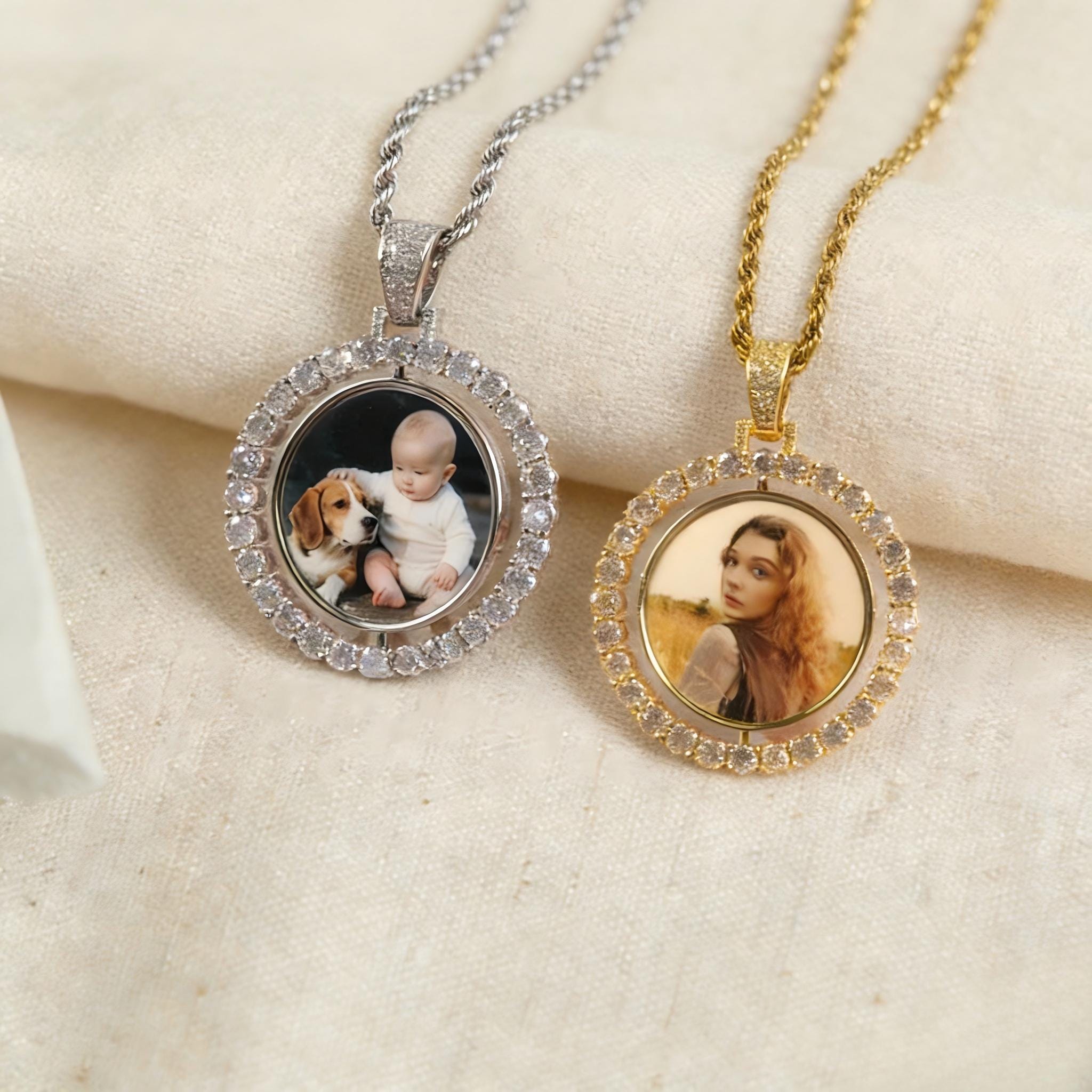 2枚の写真ネックレス - Etsy 日本