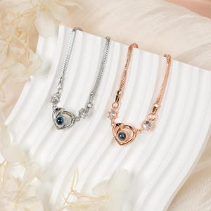 Customized Photo Projection Bracelet, Personalized Picture Bracelets for Her, Picture Inside Jewelry, Memorial Gift, Valentine's Day gift