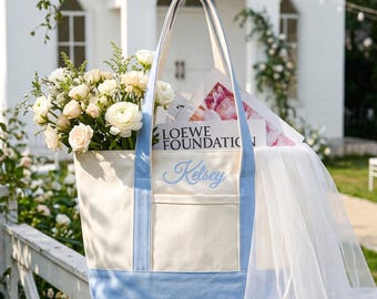 Bolso de lona bordado personalizado, bolso para novia, bolso de playa para despedida de soltera, regalo para damas de honor, cinta gratis
