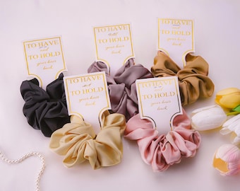 Bridesmaid Satin Hair Scrunchies, To Have and To Hold Scrunchies, Wedding Party Favours, Bridesmaid Proposal Gifts, Bachelorette Party Gift