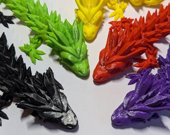 Articulated Crystal Dragon 3D Printed Fidget Toy