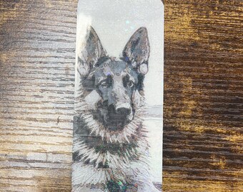 German Shepherd Laying Down Bookmark: Holographic