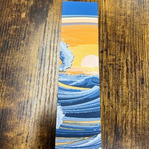 Sunset Ocean Waves bookmark, Sunset bookmark, Gift for readers, Ocean Theme, Waves Theme, Nautical Bookmark, Ocean Bookmark