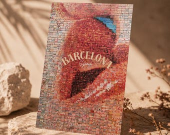 Carte postale murale Barcelona Kiss