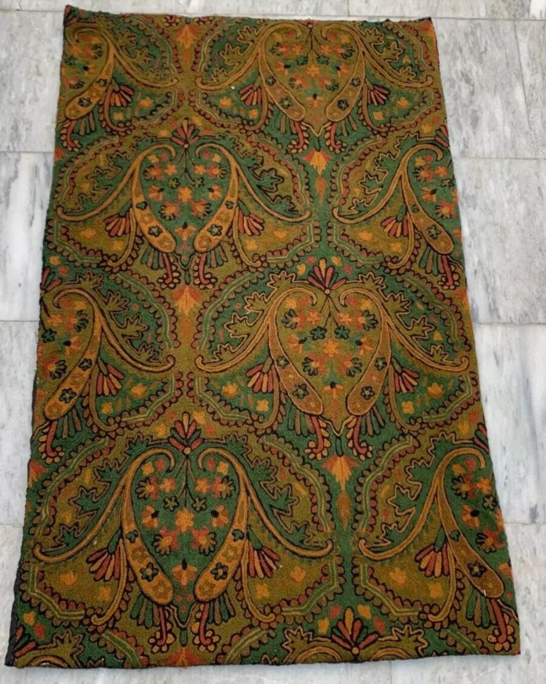 Vintage French Style Aubusson Rug Needlepoint Chain Stitch Rug 2x3 Ft ...