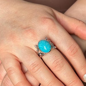 Natural Turquoise Silver Ring, Turquoise Sterling Silver Ring, Vintage Turquoise Ring, Western Turquoise Ring, Gifts For Her, Unique Ring