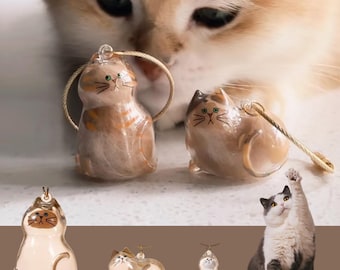 Pet Fur Keepsake Bottle Cat Fur Collection Capsule Keychain Pendant Memorial Gift Saving Unique Pet Lover Gift with Adorable Cat Design