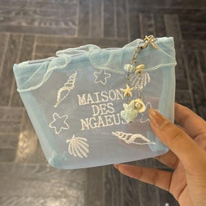 Personalized Handmade Marine Makeup Bags | Monogrammed Cosmetic Pouches with Charms & Travel Organizers