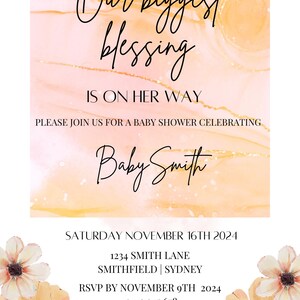 Baby Shower Invitation Template for Baby Girl, baby girl, baby shower invites, invitation, template, for baby