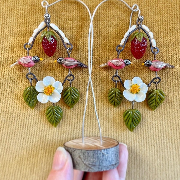 Grand Strawberry Thief Earrings