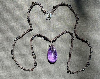 Sparkly Color changing lampwork drop pendant
