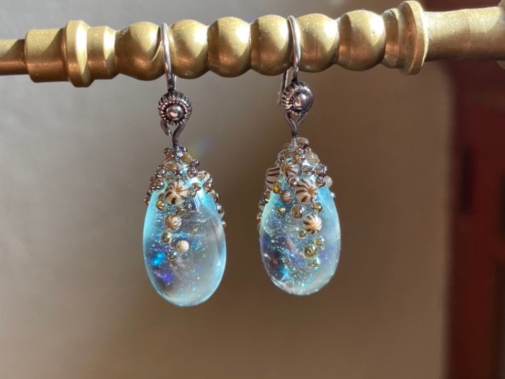 Alexis Bittar Jade Green Lucite & Crystal Drop Earrings Alexis Bittar Jade Green Lucite & Crystal Drop Earrings