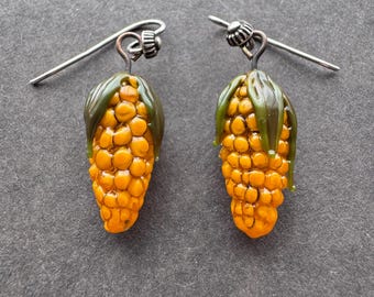 Flamework Glass corn Earrings