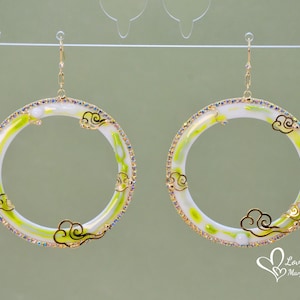 ceramic jewelry,porcelain earrings,handmade gift,Minimalist Women Earrings With Floral Pattern,Ethnic Jewelry,Everyday Charming Earrings 62