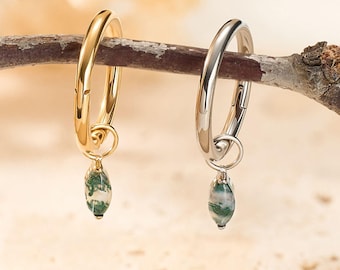 Titan Moosachat Ohrhänger Huggie • Turm-Piercing • Tragus Hoop • Helix Hoop • Knorpel Hoop