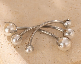 18G/16G Titanium Pearl Barbells • 3mm/4mm/5mm • Rook Earring • Eyebrow Piercing • Lip Piercing Navel Piercing • Belly Ring Piercing