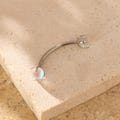 18G/16G/14G Titanium Moonstone Barbells • 3mm/4mm/5mm • Rook Earring • Eyebrow Piercing • Lip Piercing Navel Piercing • Belly Ring Piercing