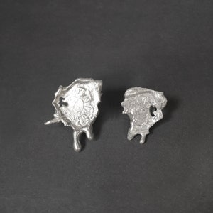 Organic Sterling Silver Water Drop Earrings: Minimalist Fluid Jewelry