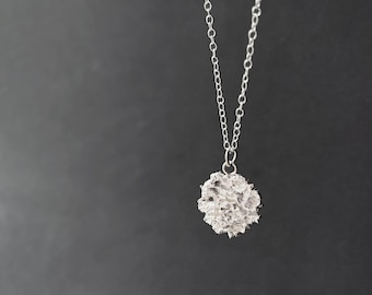 Silver Stone Pendant Necklace, Rock Pendant, Silver Chain Necklace, Raw Stone Charm, Minimalist Pendant Necklace, Organic Pendant