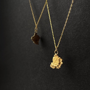 18" Gold Vermeil Chain Pendant Necklace, 18k Gold Plated Nugget Pendant, Gold Pebble Necklace, Gold Stone, Minimalist Gold Necklace