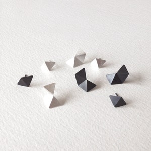 Set of 4 Stud Silver Earrings, Geometric Stud Earrings Set, Minimalist Silver Earrings, Small Pentagon Stud, Statement Silver Earrings image 5