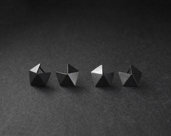 Sterling Silver Stud Earrings, Small Geometric Silver Earrings, Silver Minimalist Earrings, Small Pentagon Stud