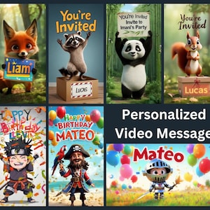 Message vidéo personnalisé pour anniversaire, anniversaire, invitation à une fête et plus encore. Nous le créons, personnalisé selon votre demande.