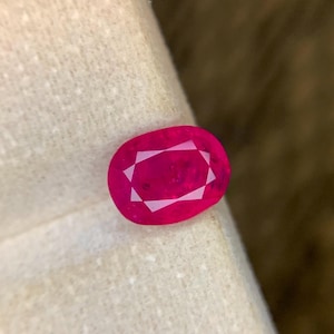Unheated Afghan Ruby Gemstone: 2.05 Carat Oval Cut July Birthstone